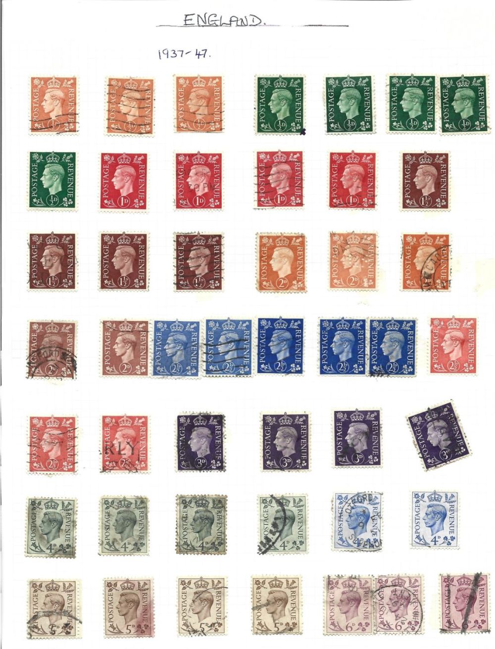 Lot 364: GB stamp collection on 4 loose album pages....
