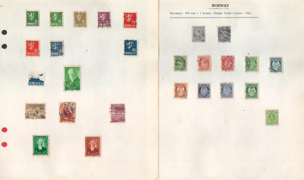 Lot 367: Norway used Stamps on 5 Album Pages containing...
