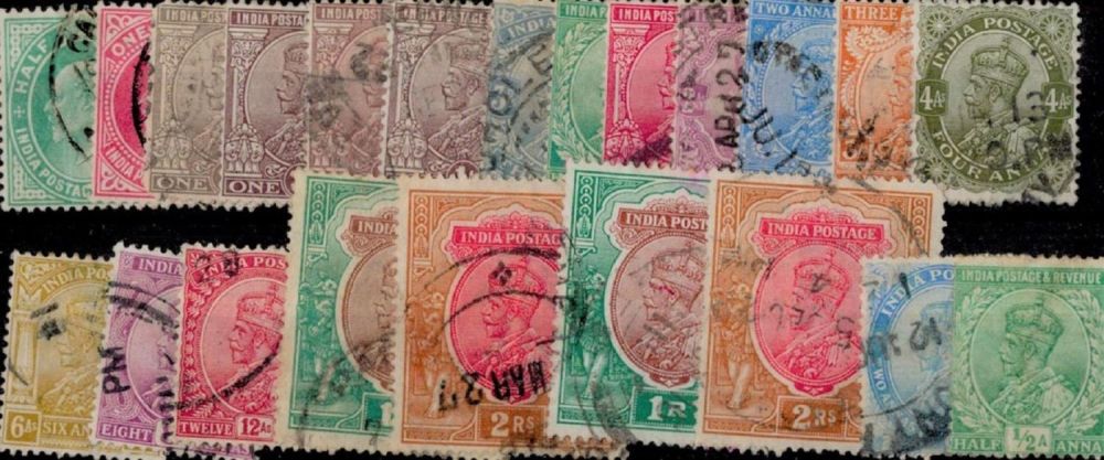 Lot 440: 22 Stamps Mainly India GV On Stockcard. Good...
