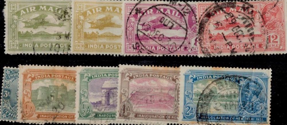 Lot 443: India 1931 9 Stamps On Stockcard. Good condition....
