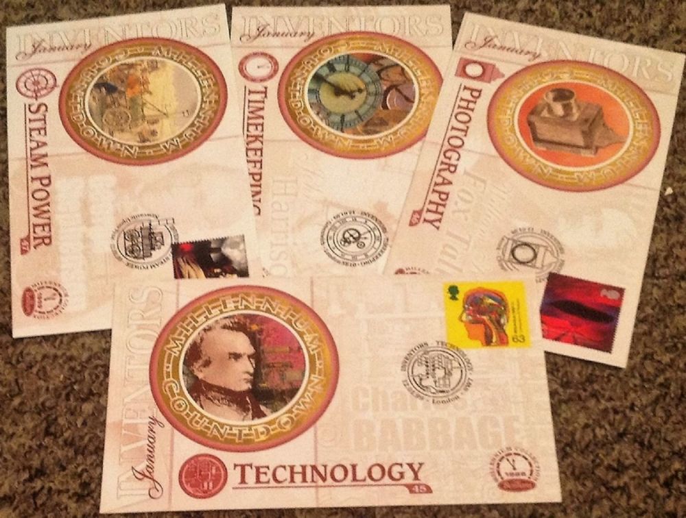 Lot 462: Benham FDC Millennium collection 4 covers Inventors January...