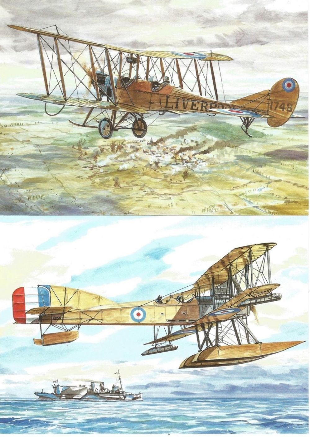 Lot 465: Collection of 6 Postcards Featuring Aeroplanes of the...