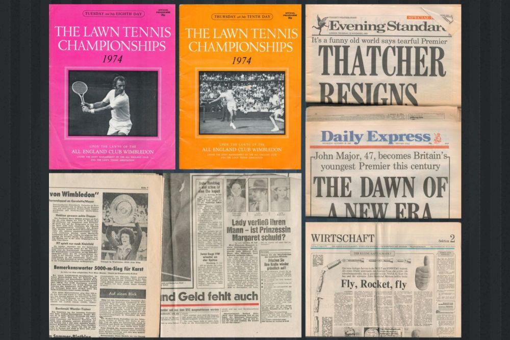 Lot 485: Assorted publications collection. Includes 3 German newspapers 1975/1976....