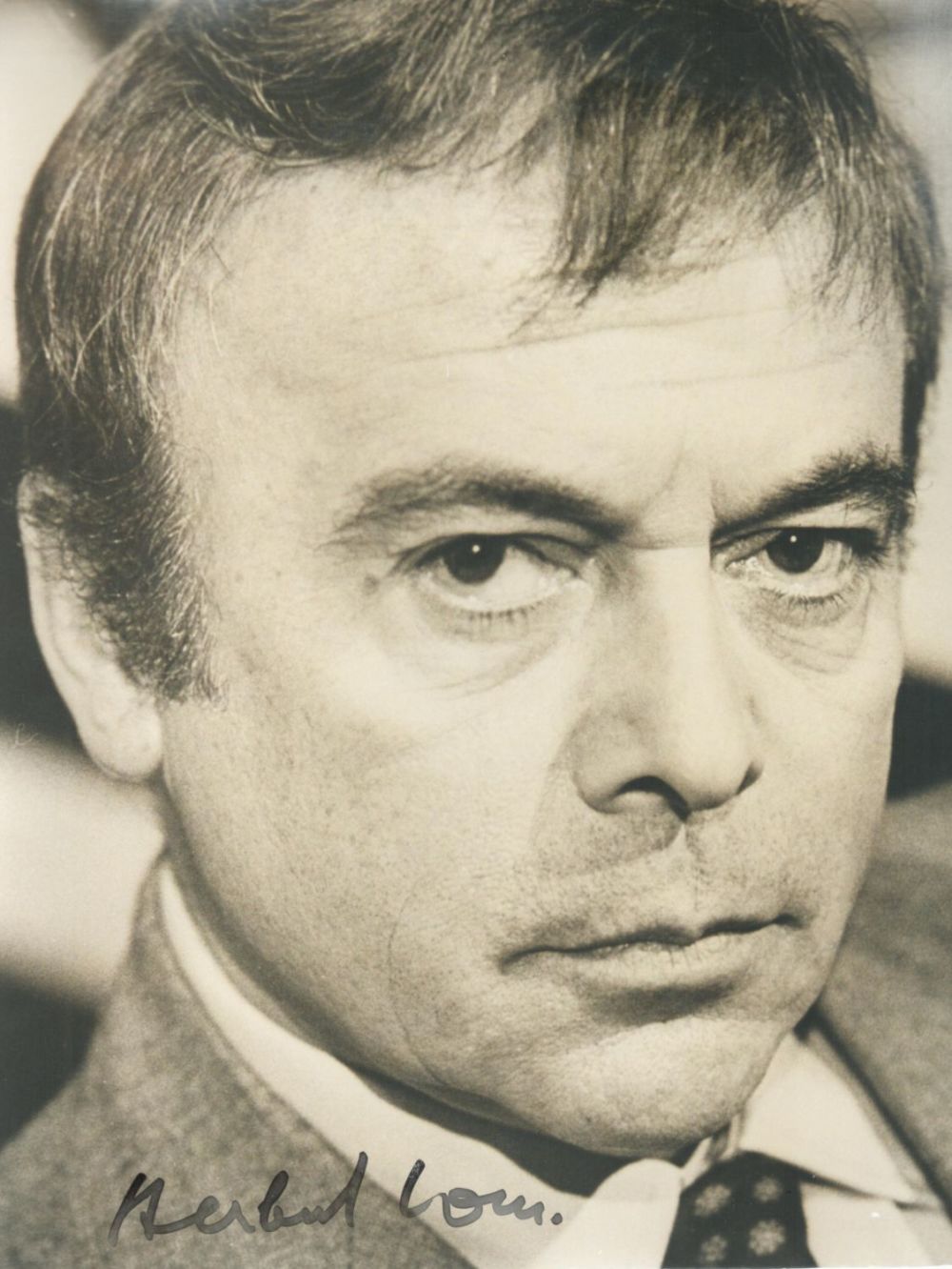 Lot 52: Herbert Lom signed 10 x 8 inch b/w...