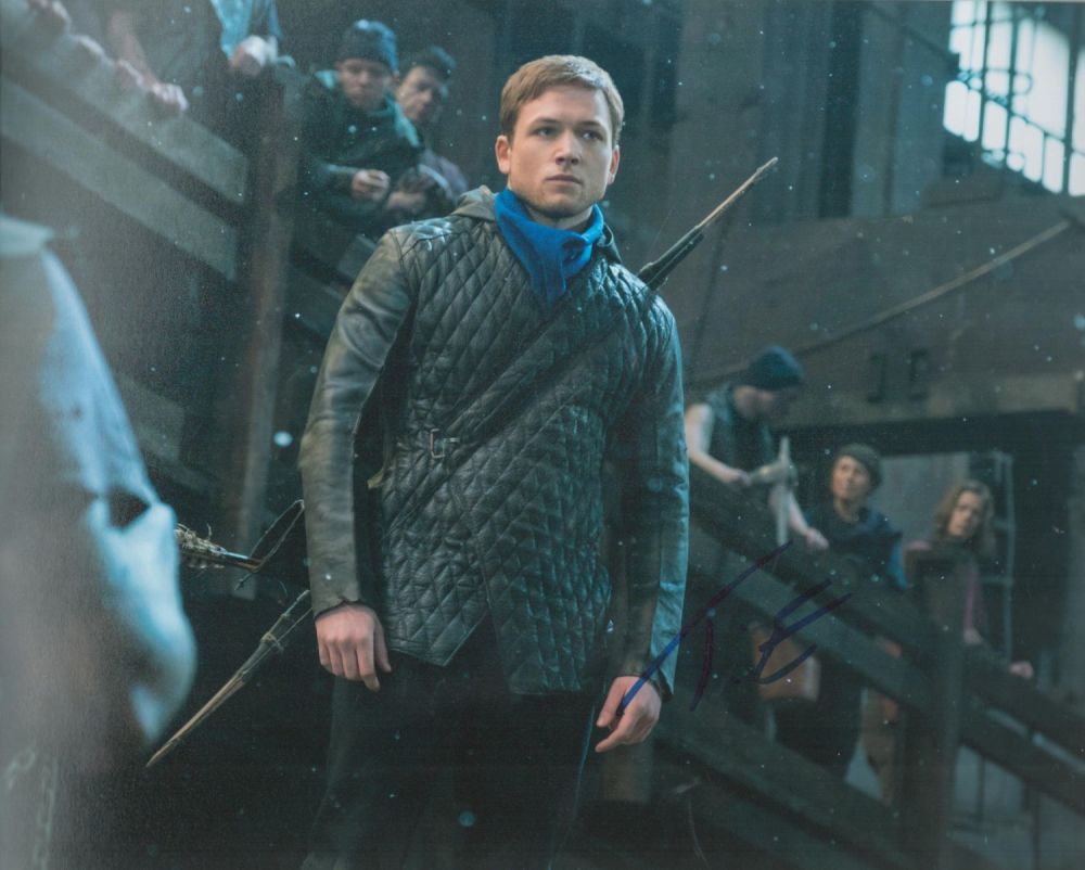 Lot 58: Robin Hood actor Taron Egerton signed 10 x...
