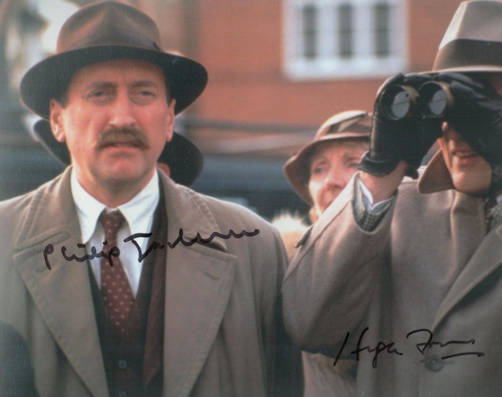 Lot 60: Poirot actors Hugh Fraser and Phillip Jackson signed...