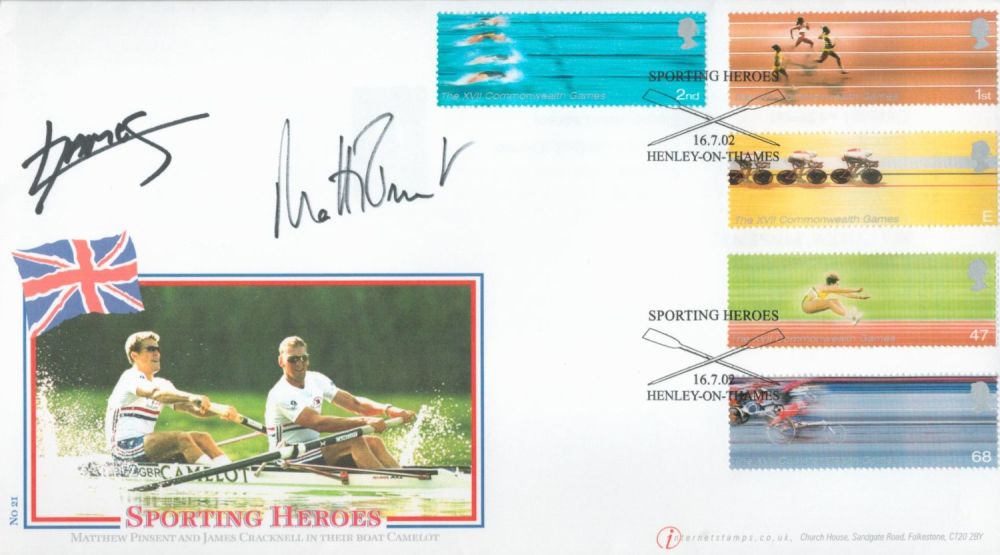Lot 71: Rowing James Cracknell and Matthew Pinsent signed Internetstamps...