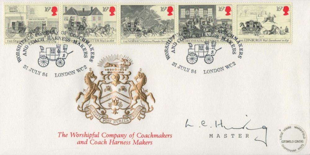 Lot 83: 1984 rare FDC mail coaches Worshipful Company of...