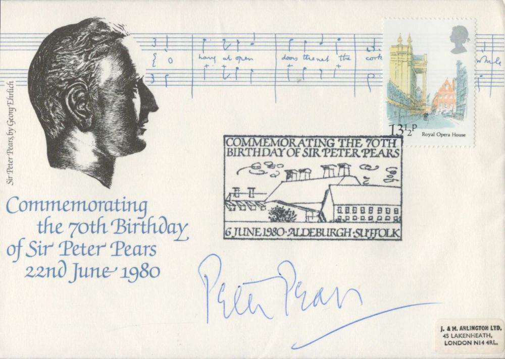 Lot 85: Tenor Sir Peter Neville Luard Pears signed on...