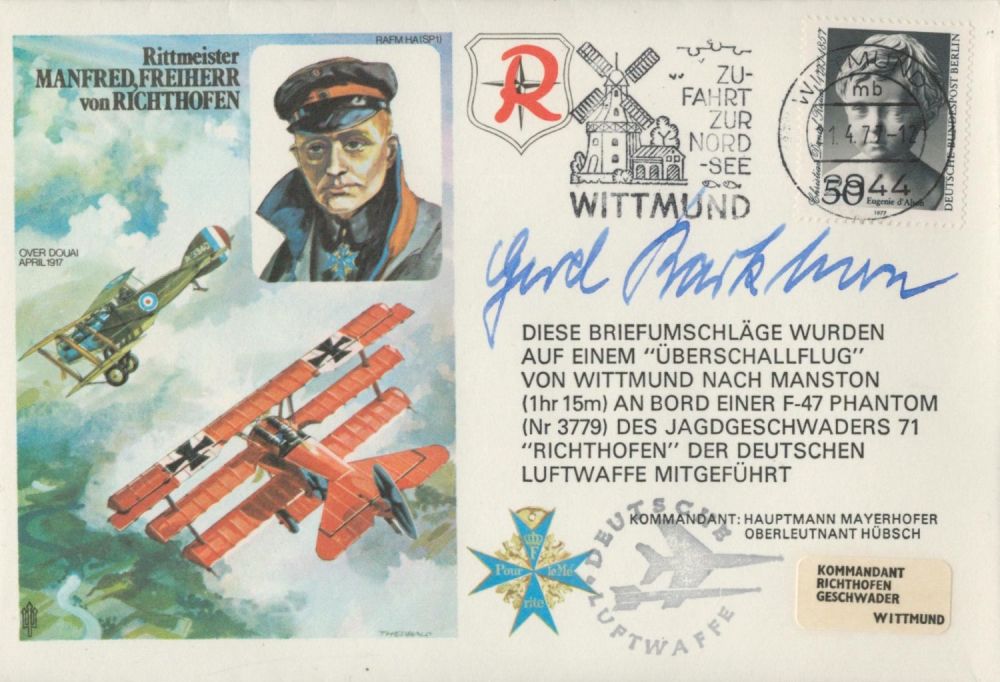 Lot 92: WW2 top fighter ace Gerd Barkhorn signed Baron...