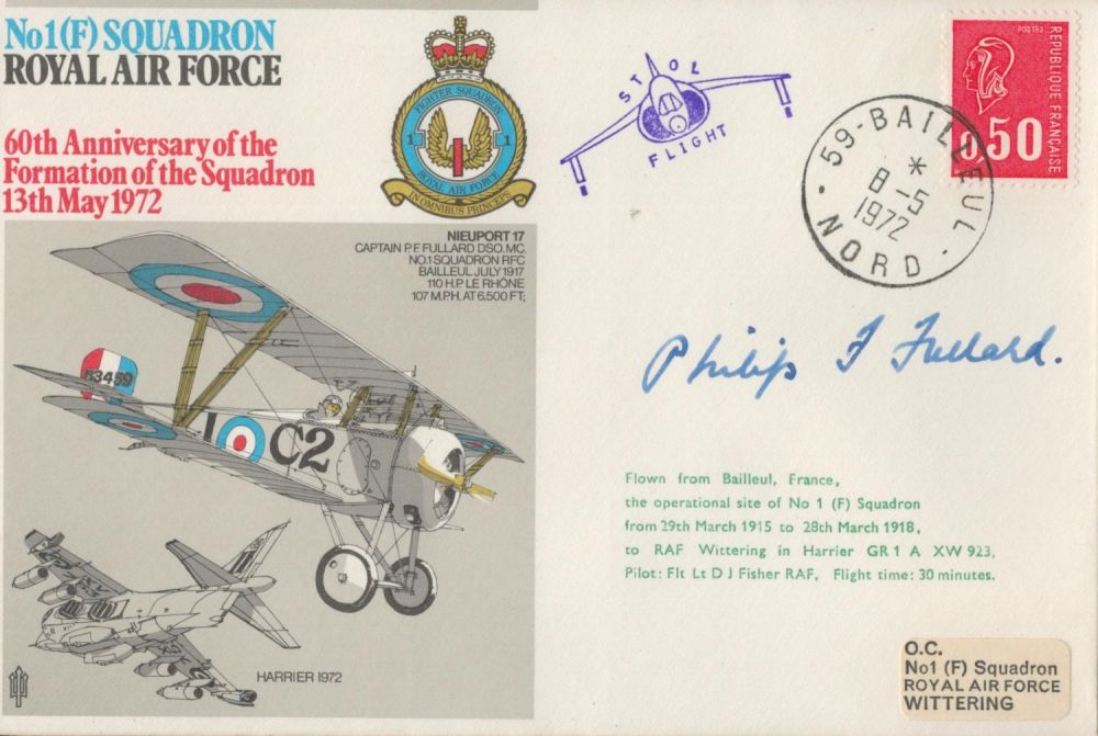 Lot 93: Great War fighter ace Phillip Fullard signed No...