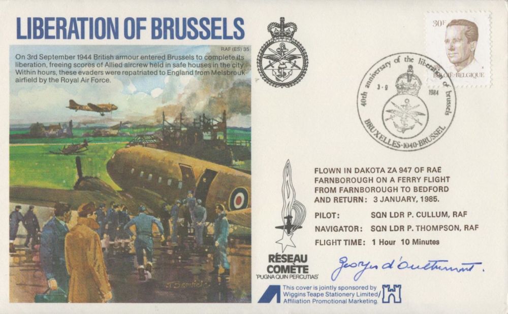 Lot 94: George D'Outremont WW2 resistance hero signed 1984 Liberation...