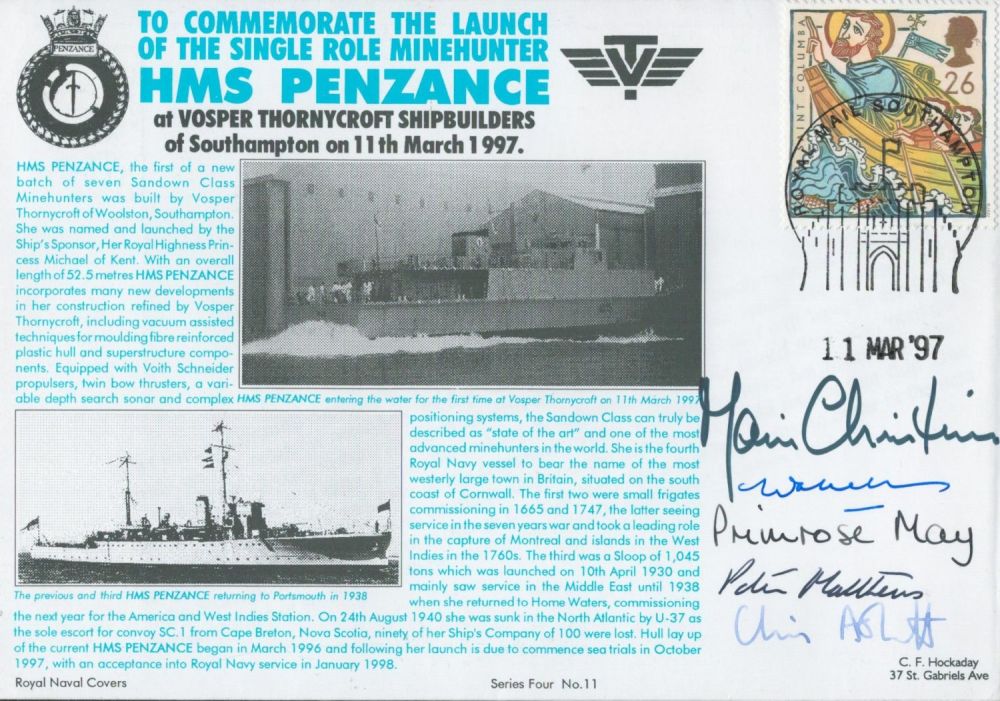 Lot 99: Mary Princess of Kent and others signed HMS...