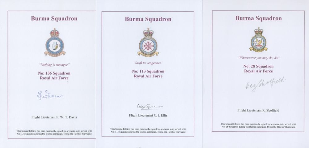 Lot 115: WW2 Hurricane Pilots collection of 5 signed A5...