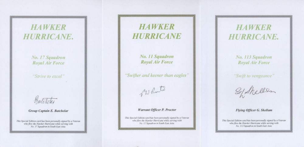 Lot 116: WW2 Hurricane Pilots collection of 5 signed A5...