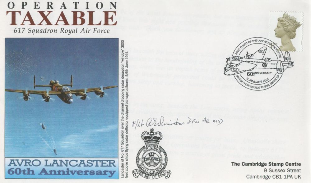 Lot 128: WW2 Flt Lt Alan Quinton DFM signed 2001...
