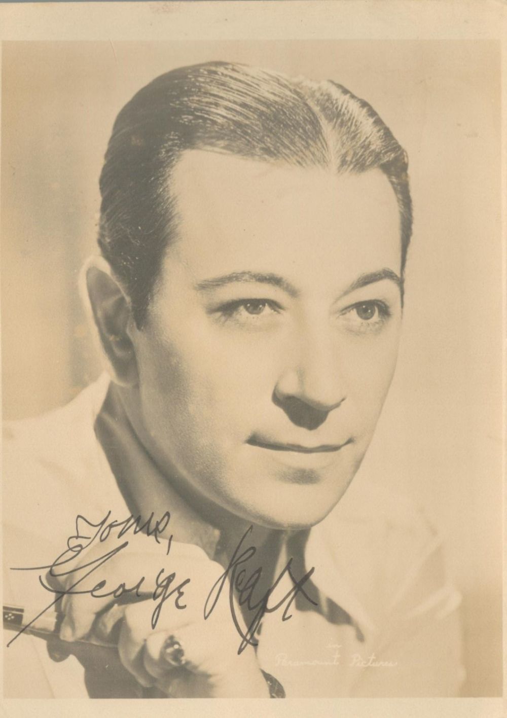 Lot 136: Actor George Raft signed 7 x 5 inch...