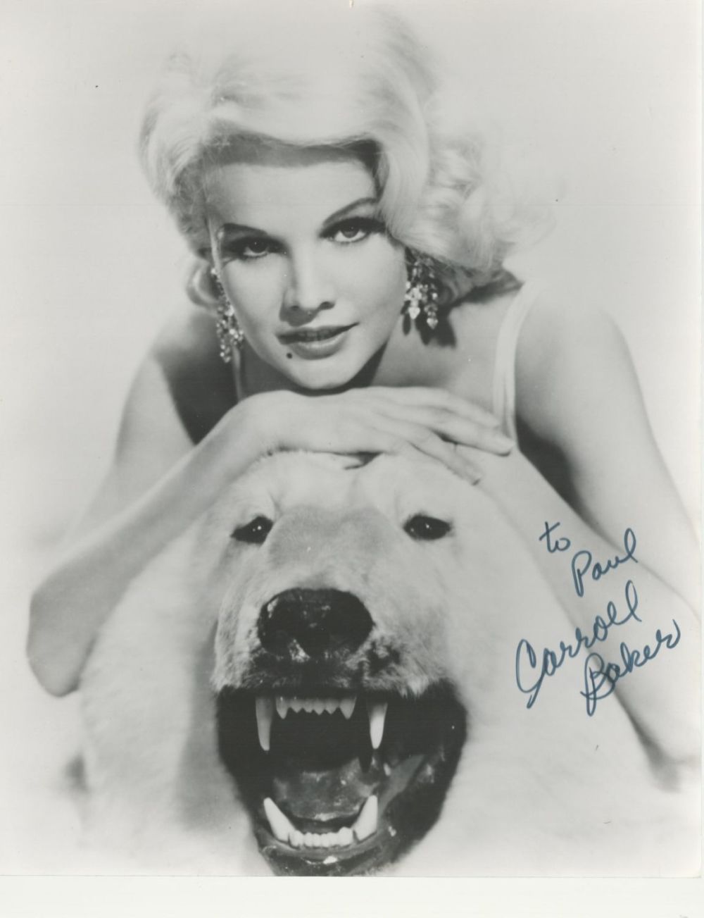 Lot 137: Actress Caroll Baker signed sexy b/w 10 x...