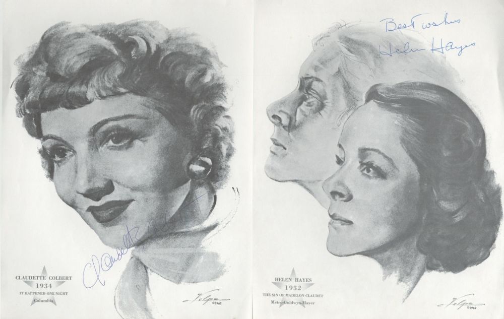 Lot 154: Actresses Helen Hayes and Claudette Colbert signed on...