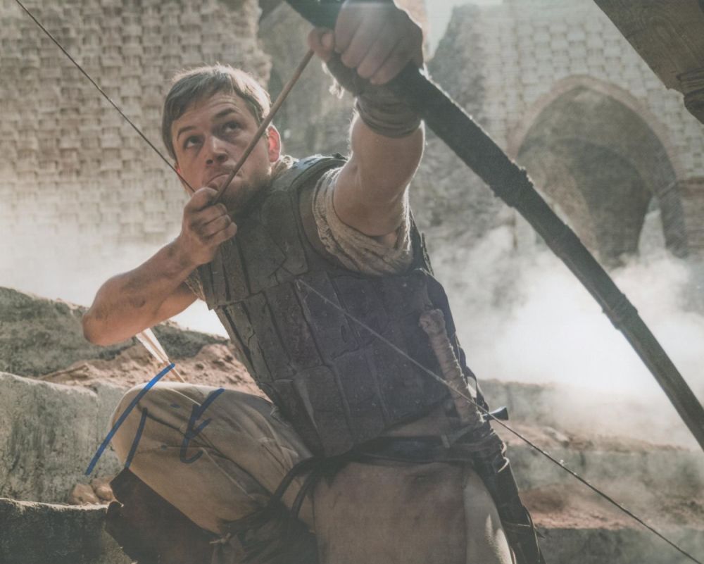 Lot 164: Robin Hood actor Taron Egerton signed 10 x...