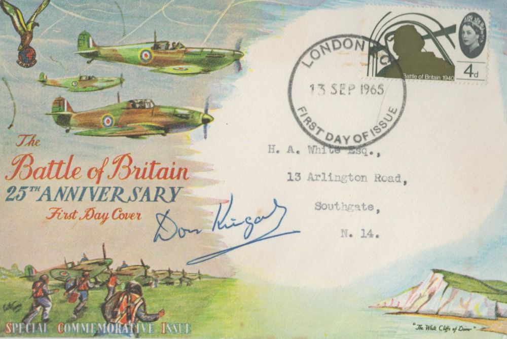Lot 198: WW2 rare BOB fighter ace Don Kingaby signed...