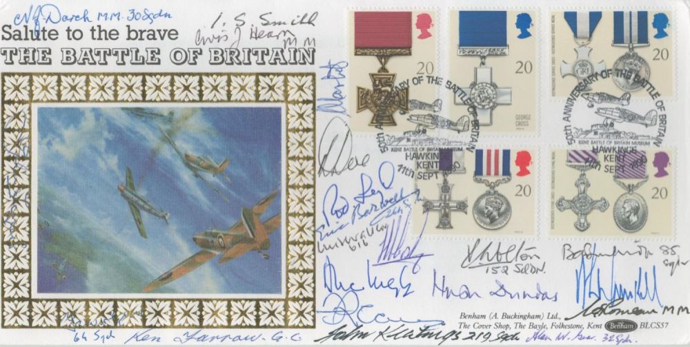 Lot 206: 20 WW2 Battle of Britain heroes signed 1990...