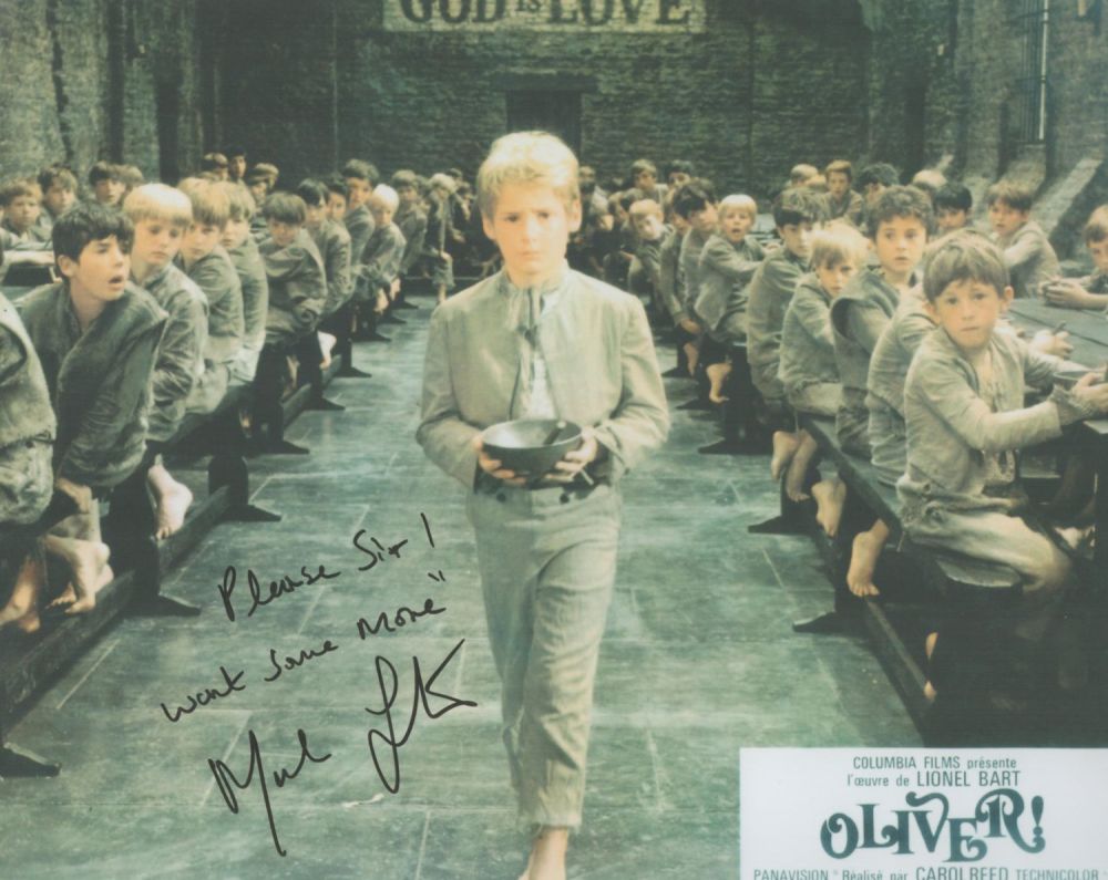 Lot 214: Oliver Mark Lester signed 10 x 8 inch...