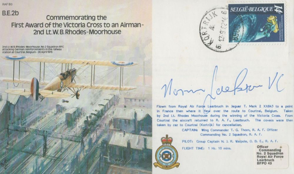 Lot 224: WW2 Norman Jackson VC signed BE2b RAF flown...