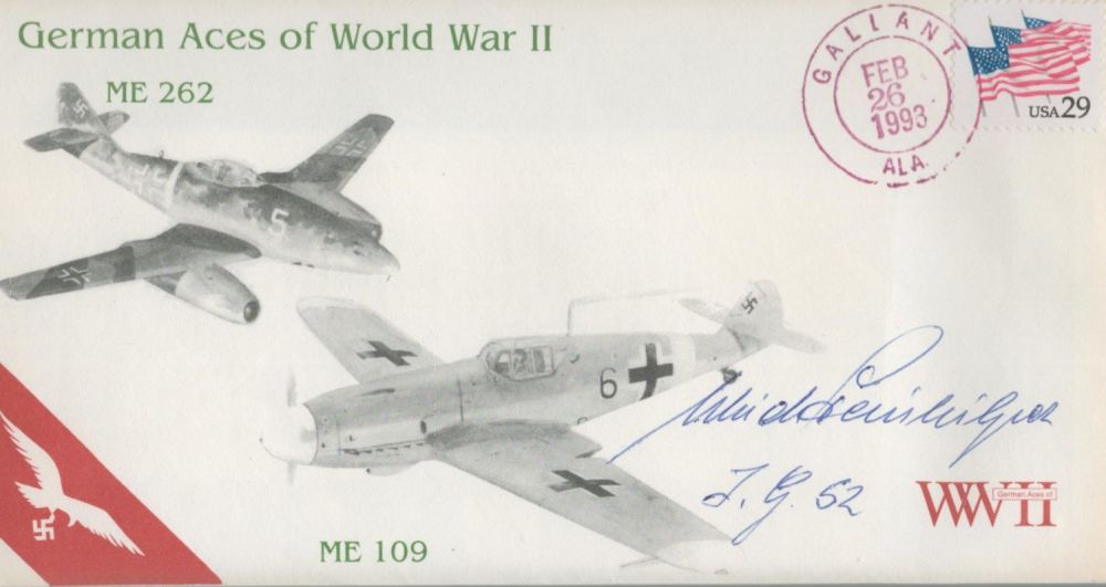 Lot 242: Luftwaffe fighter ace Ulrich Steinhilper signed 1993 German...
