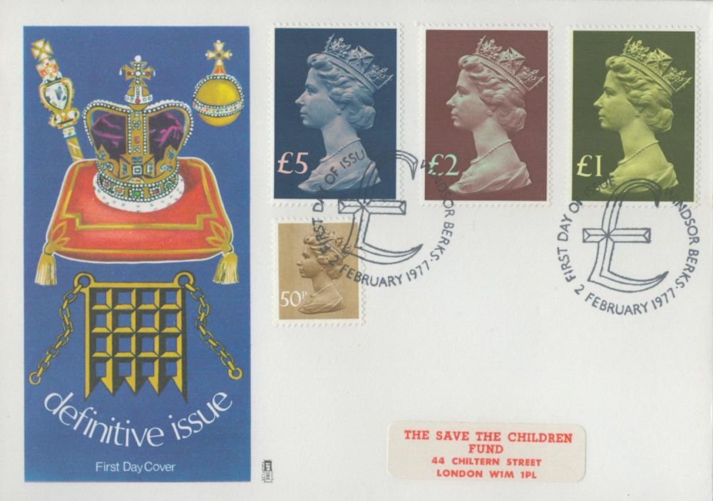 Lot 280: 1977 Definitives High Values FDC Windsor FDI postmark....