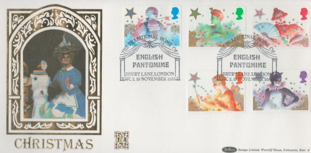 Lot 281: 22ct Gold Bordered 1985 Benham official Christmas FDC...