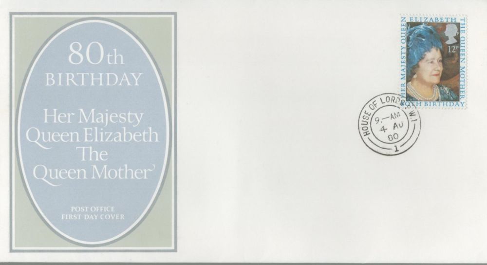 Lot 295: 1980 Queen Mother 80th FDC with House of...