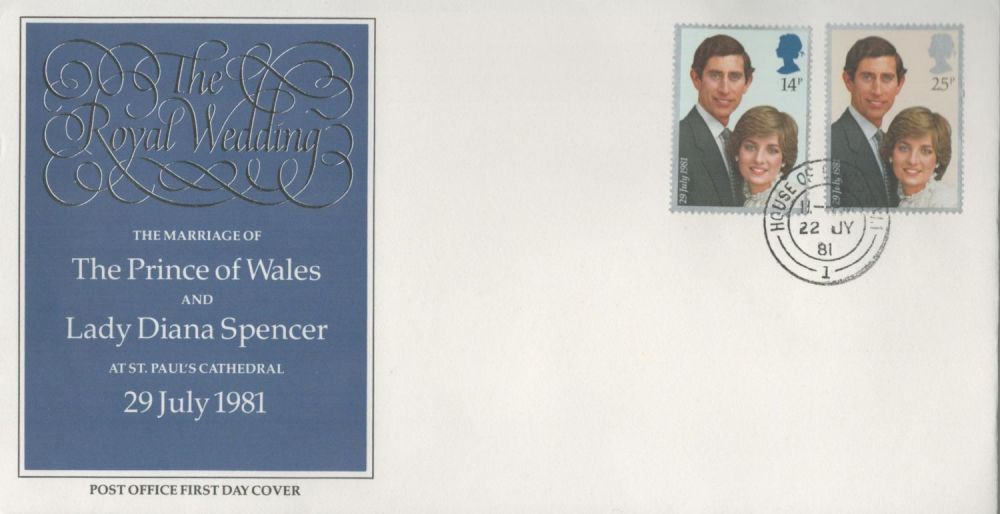 Lot 299: 1981 Royal Wedding Charles and Diana FDC with...