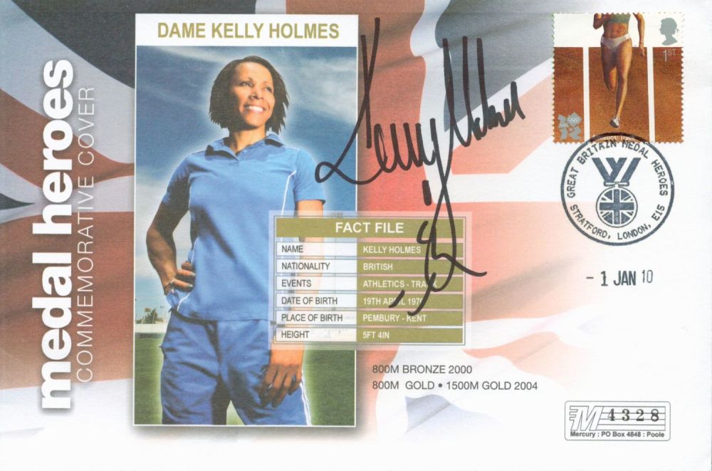 Lot 28: Olympics Dame Kelly Holmes signed Medal Heroes commemorative...