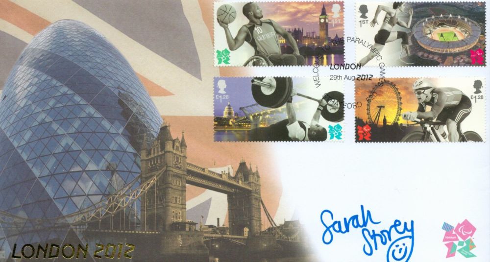 Lot 54: Olympics Dame Sarah Storey signed London 2012 commemorative...