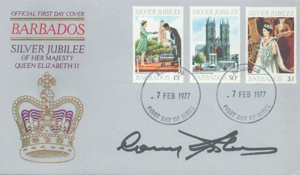 Lot 67: Cricket Gary Sobers signed Barbados Silver Jubilee of...