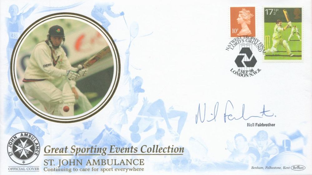Lot 86: Cricket Neil Fairbrother signed St Johns Ambulance Great...