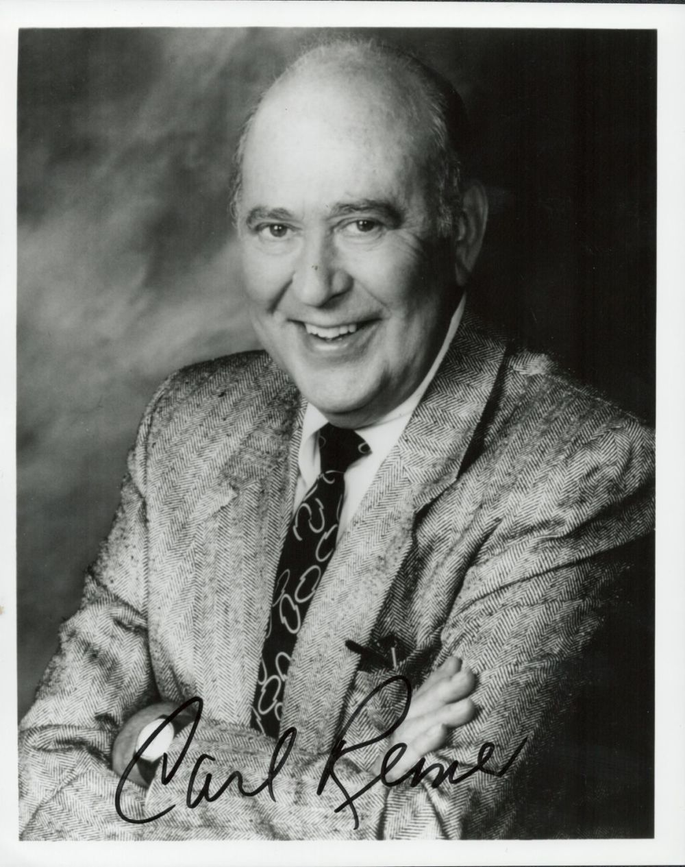 Lot 138: Carl Reiner signed 10x8 black and white photo....