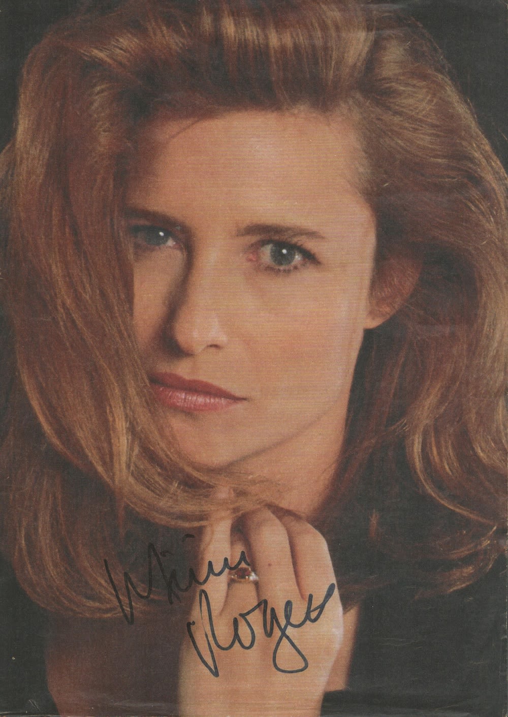 Lot 170: Mimi Rogers signed 12x8 magazine cut-out photo. Rogers...