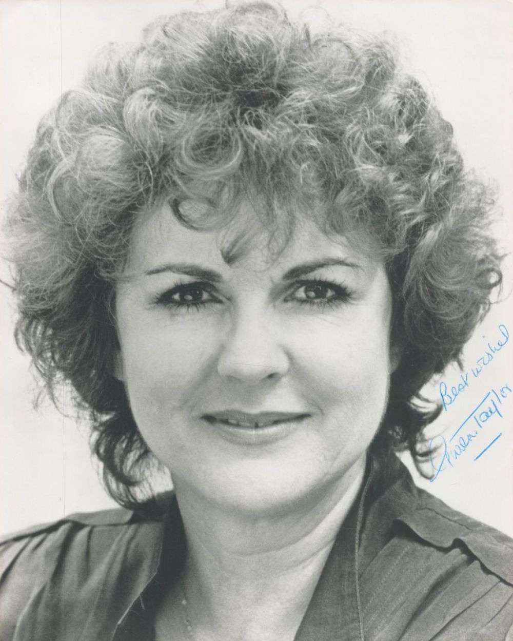 Lot 244: Gwen Taylor signed 10x8 black and white photo....