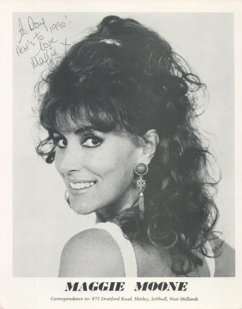 Lot 251: Maggie Moone signed 10x8 vintage black and white...