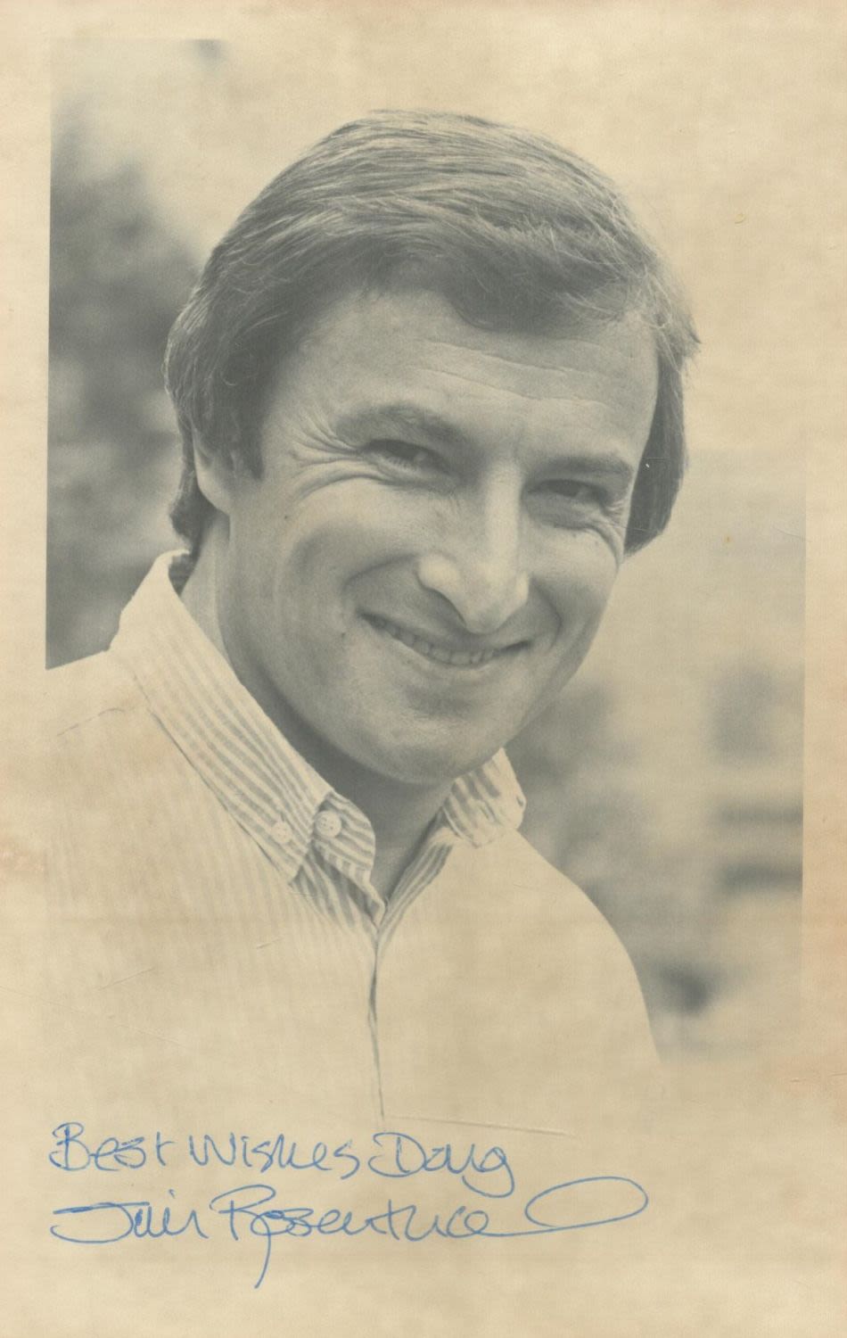 Lot 256: Jim Rosenthal signed 6x4 black and white photo....