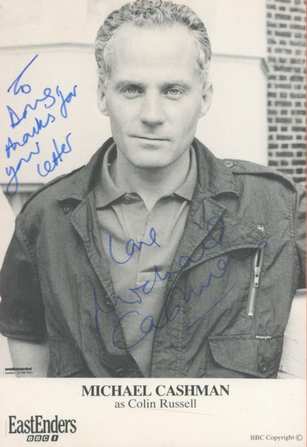 Lot 258: Michael Cashman signed 6x4 black and white Eastenders...