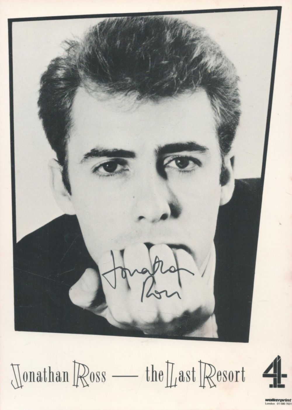 Lot 261: Jonathan Ross signed 7x5 The Last Resort black...