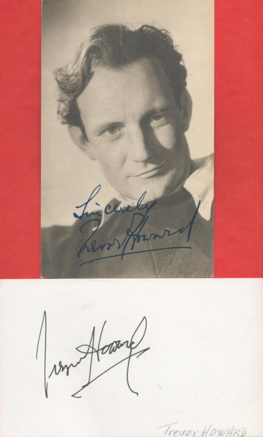 Lot 264: Trevor Howard signed album page and vintage 6x4...