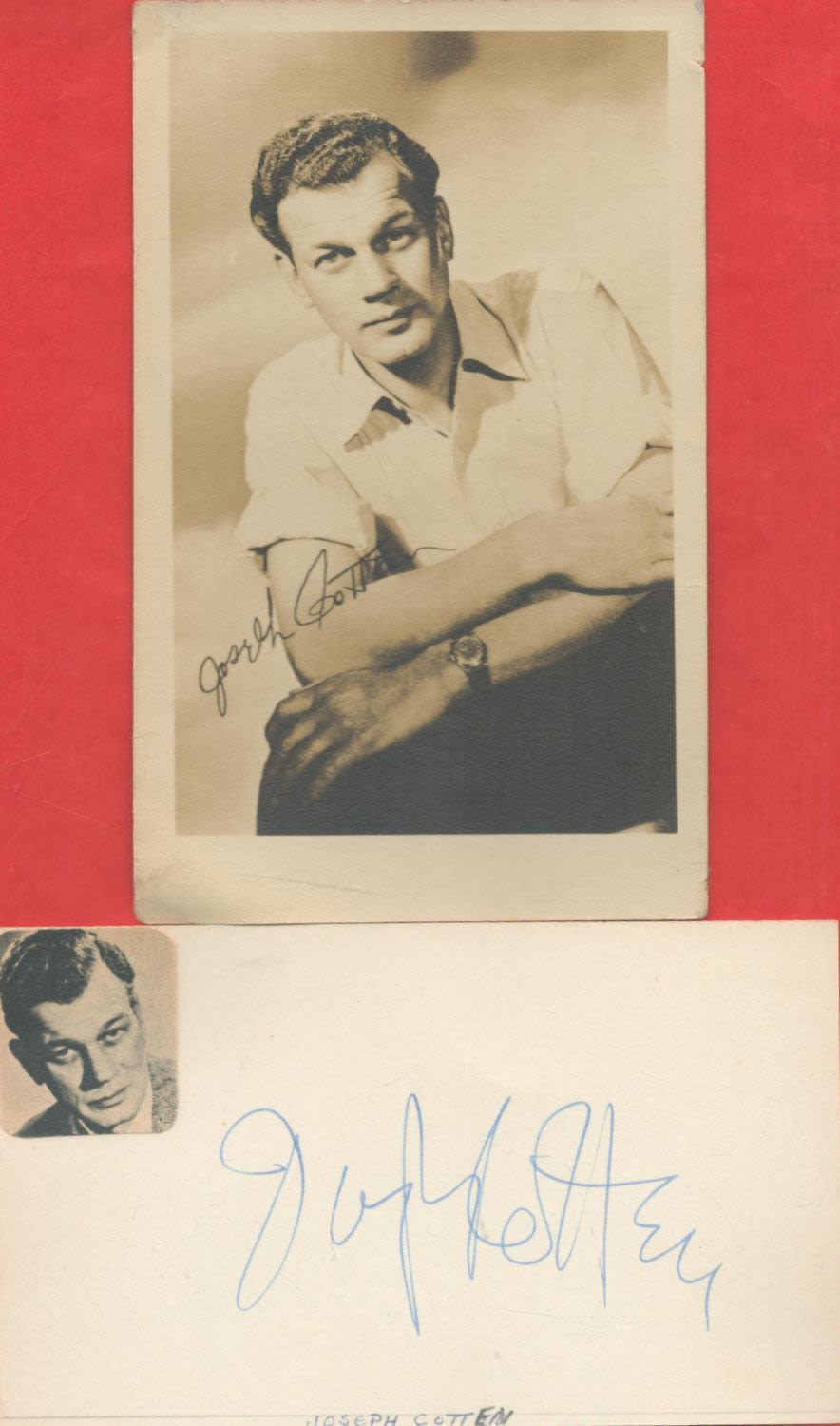 Lot 267: Joseph Cotton signed 6x4 album page and vintage...