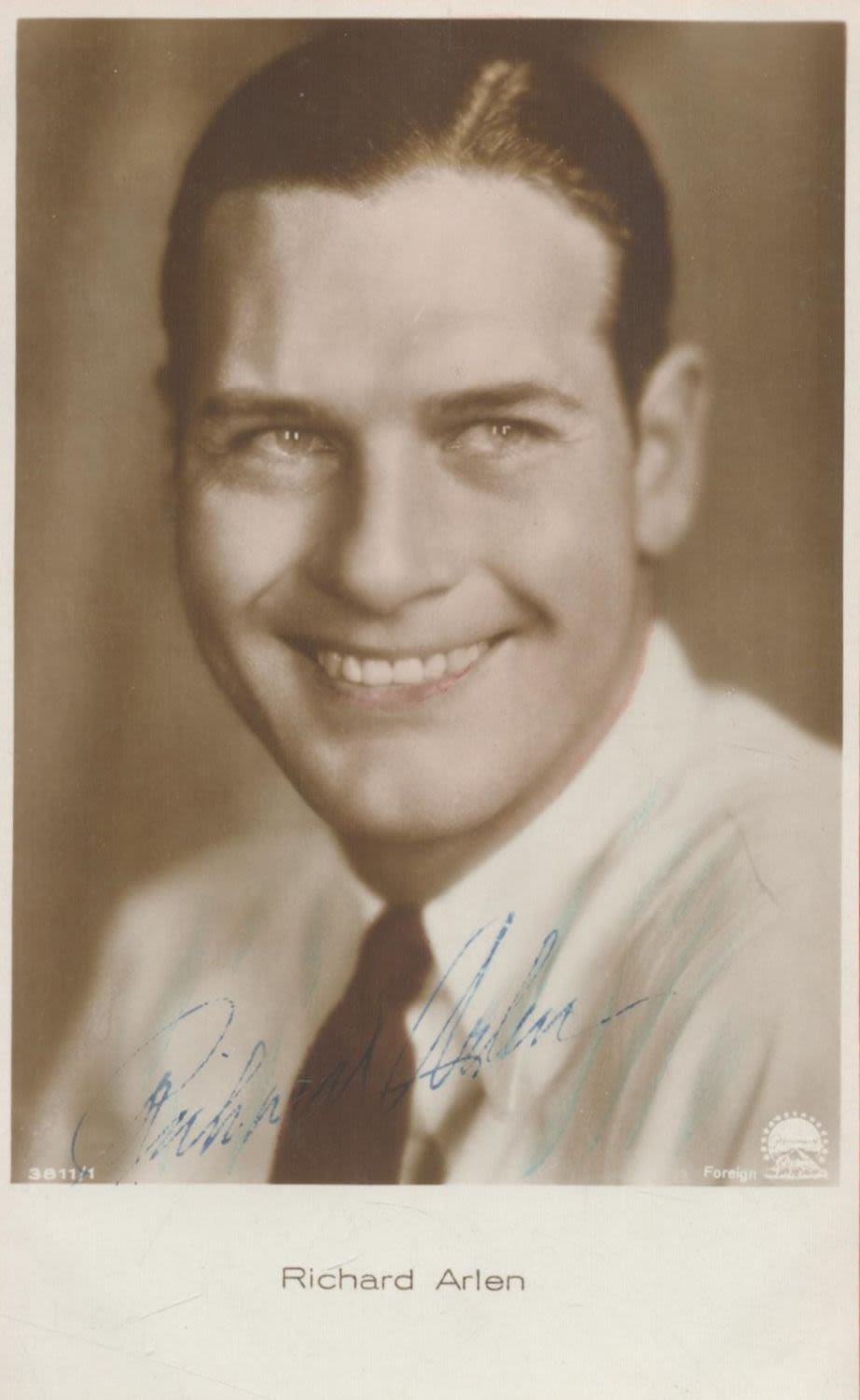 Lot 275: Richard Arlen signed 6x4 black and white photo....