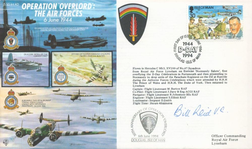 Lot 355: WW2 Flt Lt Bill Reid VC Signed Operation...