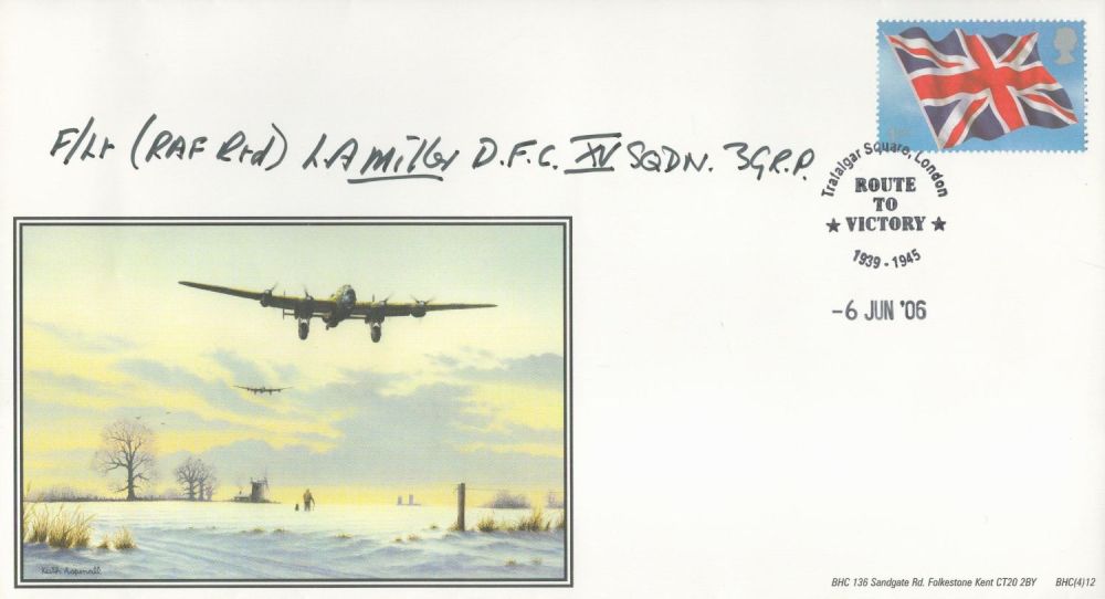 Lot 373: WW2 RAF Flt Lt LA Miller DFC Signed...