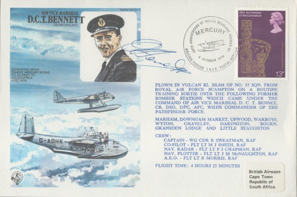Lot 377: WW2 RAF AVM Don Bennett Signed Personal Cover...